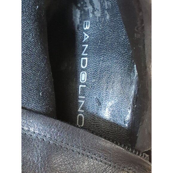 Bandolino Boots Womens size 10 Tall Black Cuffed Pirate Leather Fold Over Knee - Picture 7 of 13